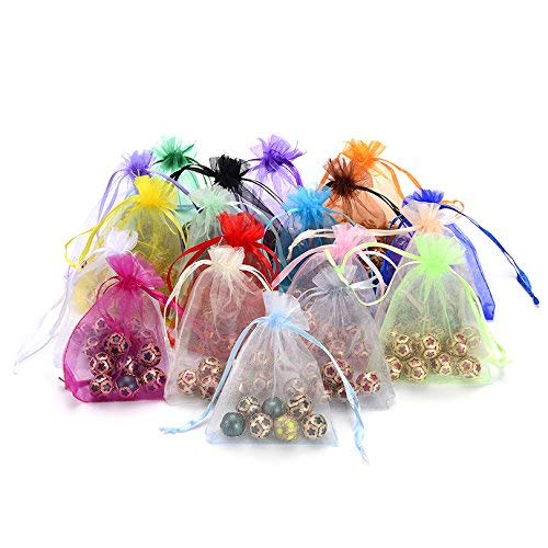 DMS RETAIL Organza Drawstring Pouch Bags Wedding Return Gift Favor Dryfruit Packing Pouch 9X12 CMS Pack Of 50 - Image 2