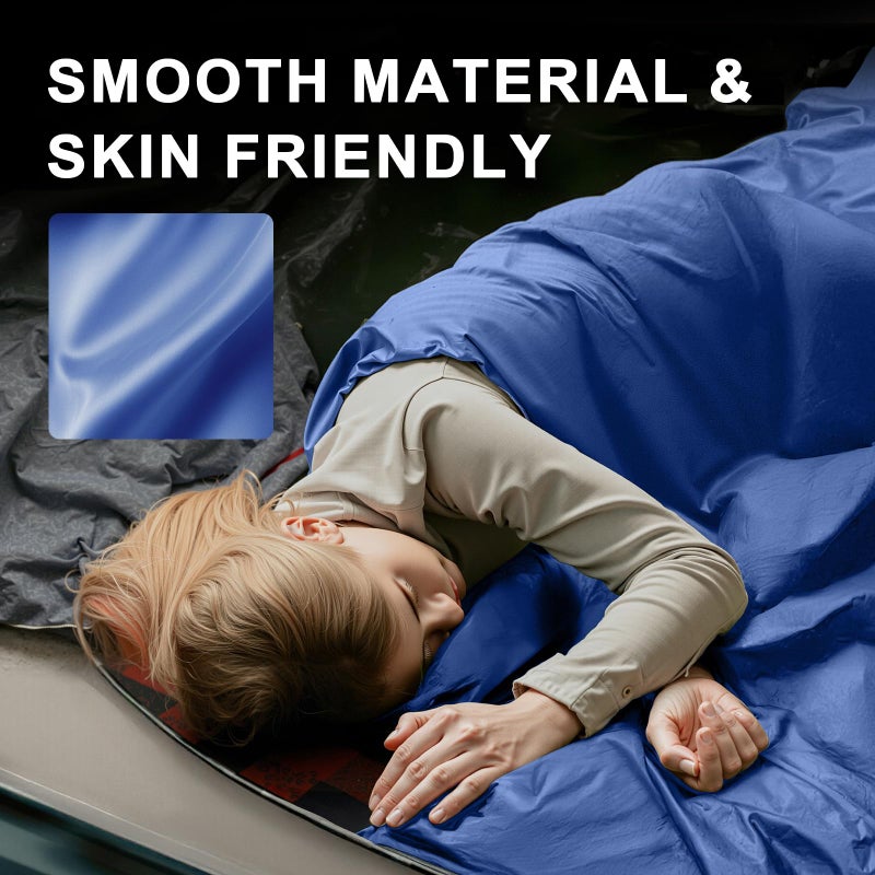 TANSTRIDER Ultralight Warm Weather Sleeping Bag - Portable, Waterproof, Compact Lightweight, Comfort with Compression Sack - Great for Outdoor Camping, Backpacking & Hiking -75" L x 30" W Fits Adults - Image 3