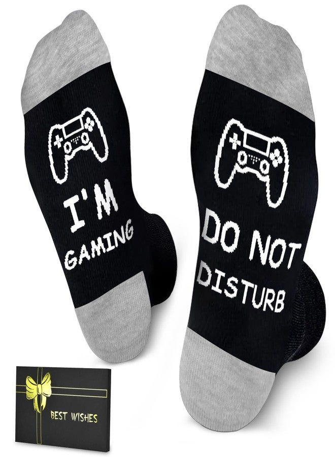 Dealswin Do Not Disturb I'm Gaming Socks, Gifts for Teen Boys, Stocking Stuffers Christmas Gifts Ideas for Men,Dad,Son,Gamer Funny Game Socks (US, Numeric, 6, 12, Regular, Regular, Grey) - Image 1
