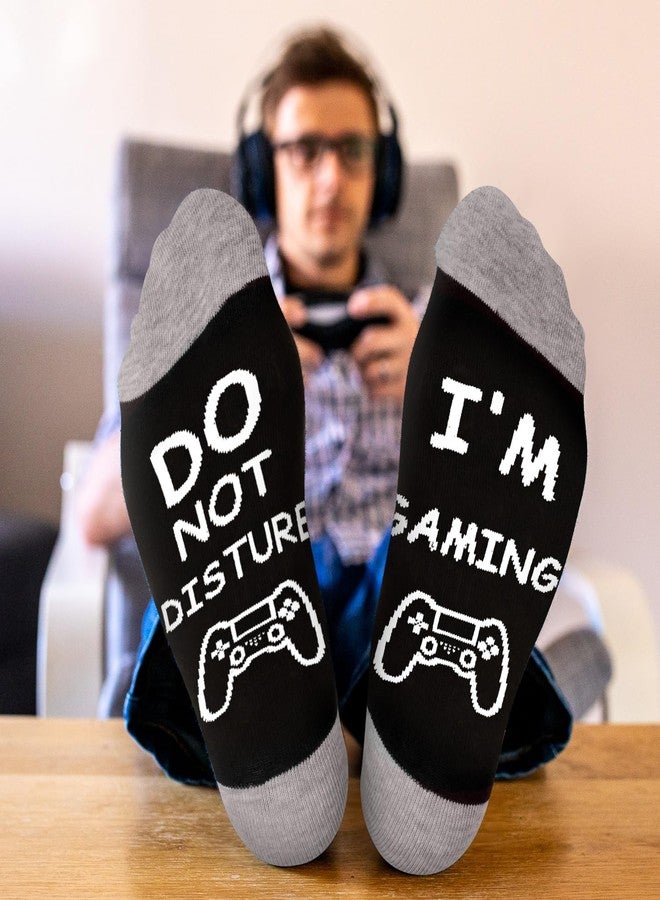 Dealswin Do Not Disturb I'm Gaming Socks, Gifts for Teen Boys, Stocking Stuffers Christmas Gifts Ideas for Men,Dad,Son,Gamer Funny Game Socks (US, Numeric, 6, 12, Regular, Regular, Grey) - Image 2