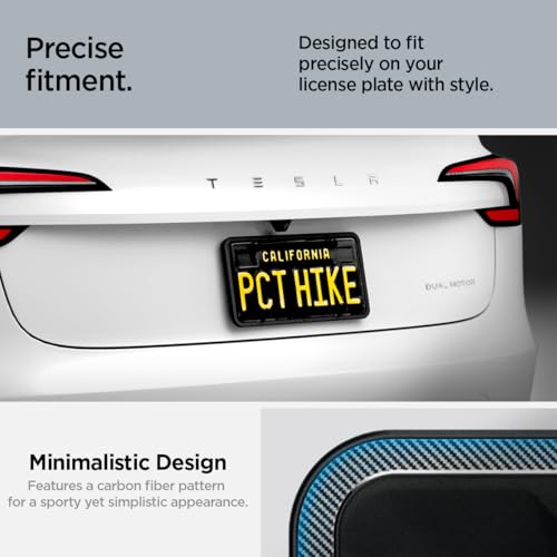 Spigen Car License Plate Frame Holder (Rattle Proof and Weather Proof) [1 Pack] with Screws & Installation Kit Designed for New Tesla Model Y Juniper, Model 3/Y/S/X/Cybertruck & All Cars (Black) - Image 3
