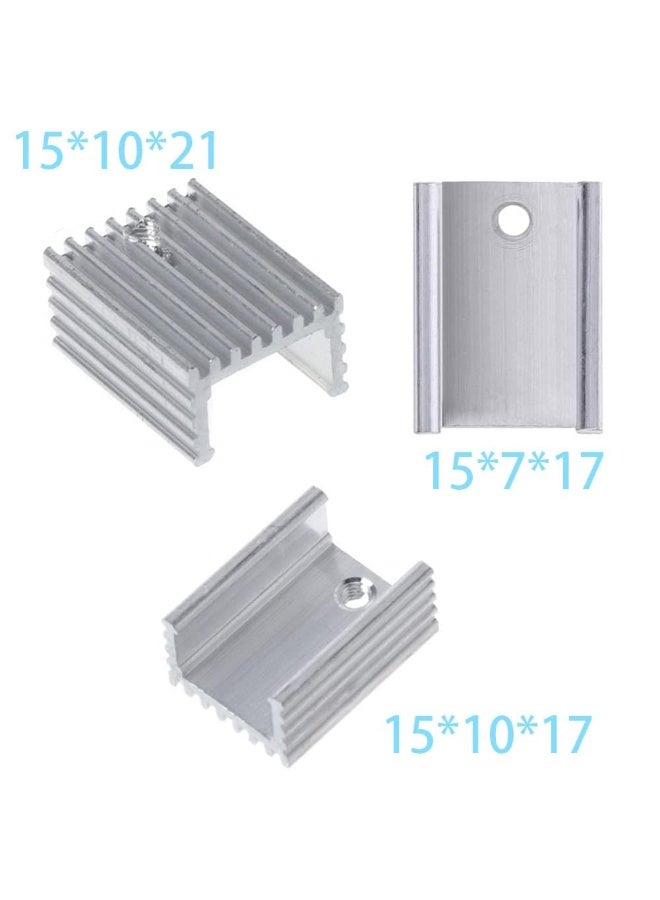 TO-220 Aluminum Heatsink Kit for MOSFET Transistors, 3-Size Cooling Fins (10 Each) with Mounting Hardware, Includes 30 Screws, Washers  Silicone Insulators, Electronic Component Heat Sink Set(30PCS) - Image 3