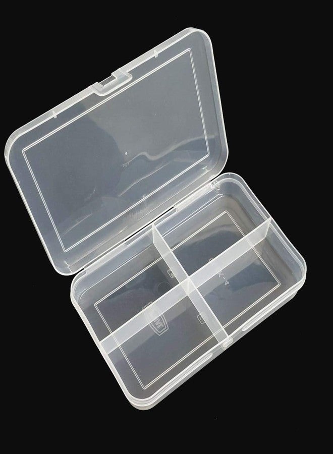 c s m C.S.M CSM® Jewellery Case Organiser Multipurpose Plastic Storage Box with dividers 4 Grids, Transparent (Pack of 2 Boxes) - Image 4