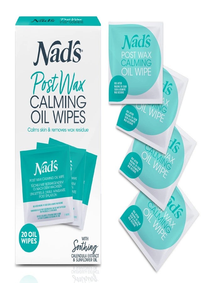 Nad's Post Wax Calming Oil Wipes Refill Pack - 20 Wipes, After Wax Remover - Image 1