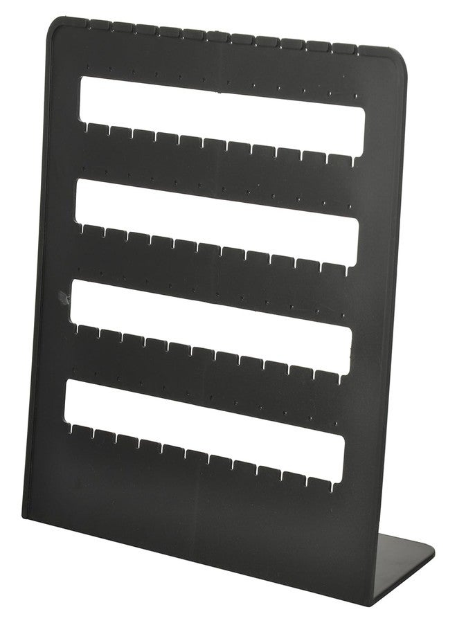 Kd Retail JEWEL PLASTIC EARRING ORGANIZERS - EARRING HOLDER WITH 48 HOLES FOR STUDS, EARRING,HANGING EARRINGS, DISPLAY STORAGE STAND - (4, BLACK ACRYLIC) - Image 1