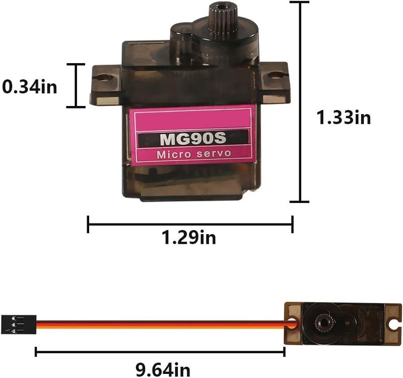 DORHEA 5PCS MG90S Servo Micro 9G Servo Motor Geared Micro Servo Motor 9G Smart Robot Compatible with Raspberry Pi Project Car Helicopter Airplane Boat (Control Angle 180) - Image 4