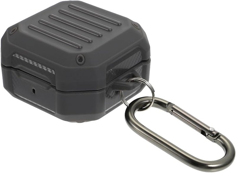 Grey TPU Case with Carabiner for Buds Live Earphones Precise Charging Stylish Design - Image 1