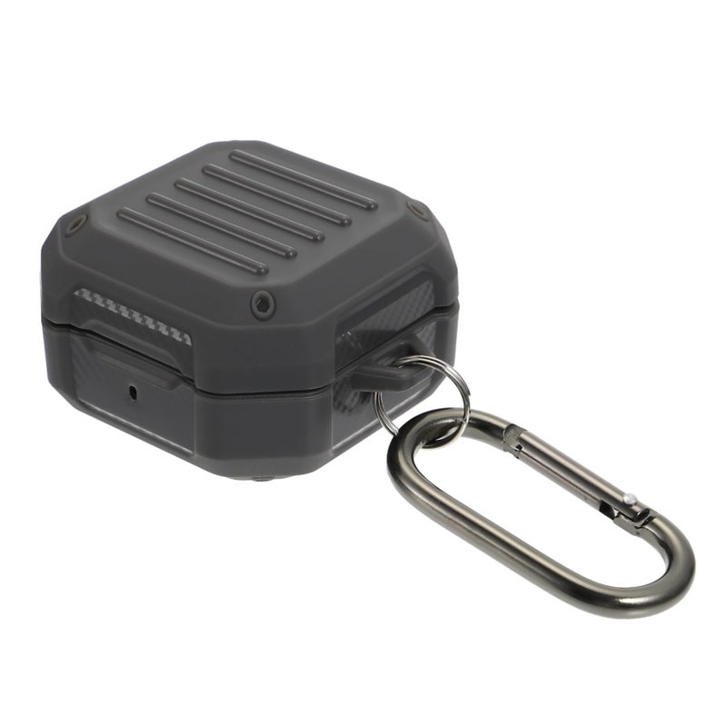 Grey TPU Case with Carabiner for Buds Live Earphones Precise Charging Stylish Design - Image 2
