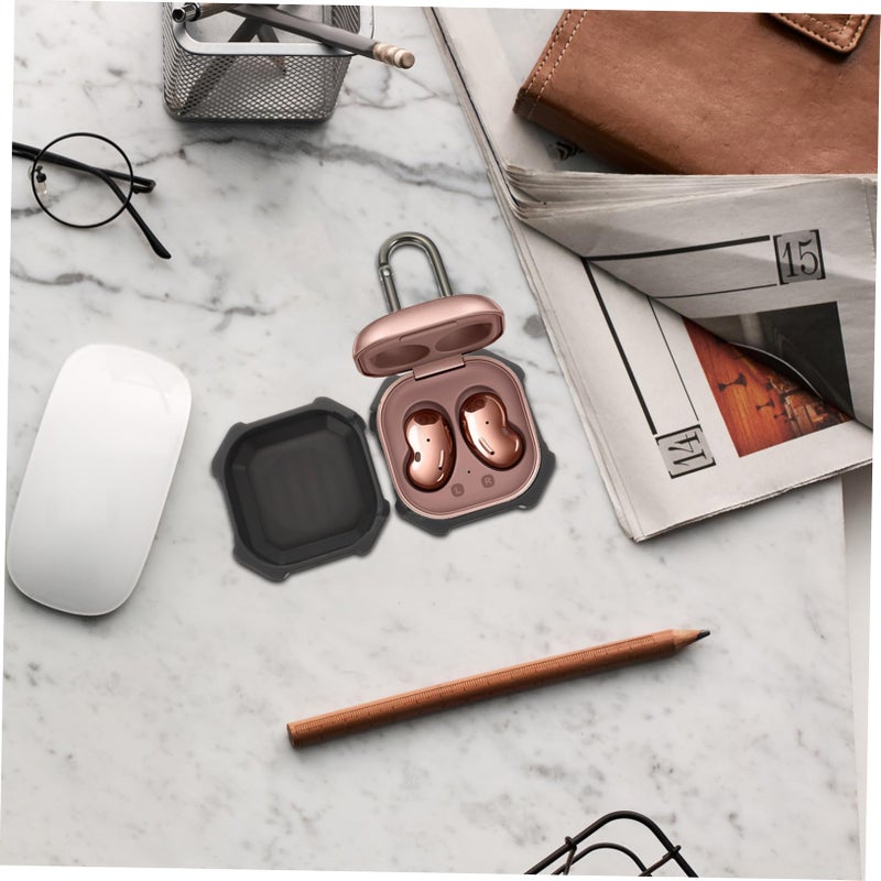 Grey TPU Case with Carabiner for Buds Live Earphones Precise Charging Stylish Design - Image 5