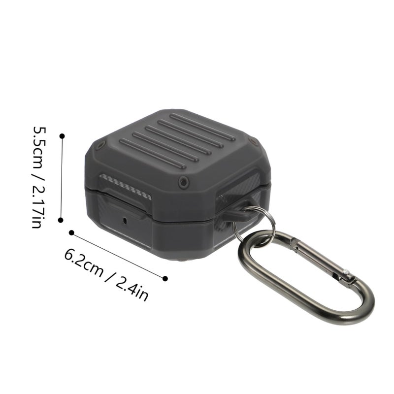 Grey TPU Case with Carabiner for Buds Live Earphones Precise Charging Stylish Design - Image 3