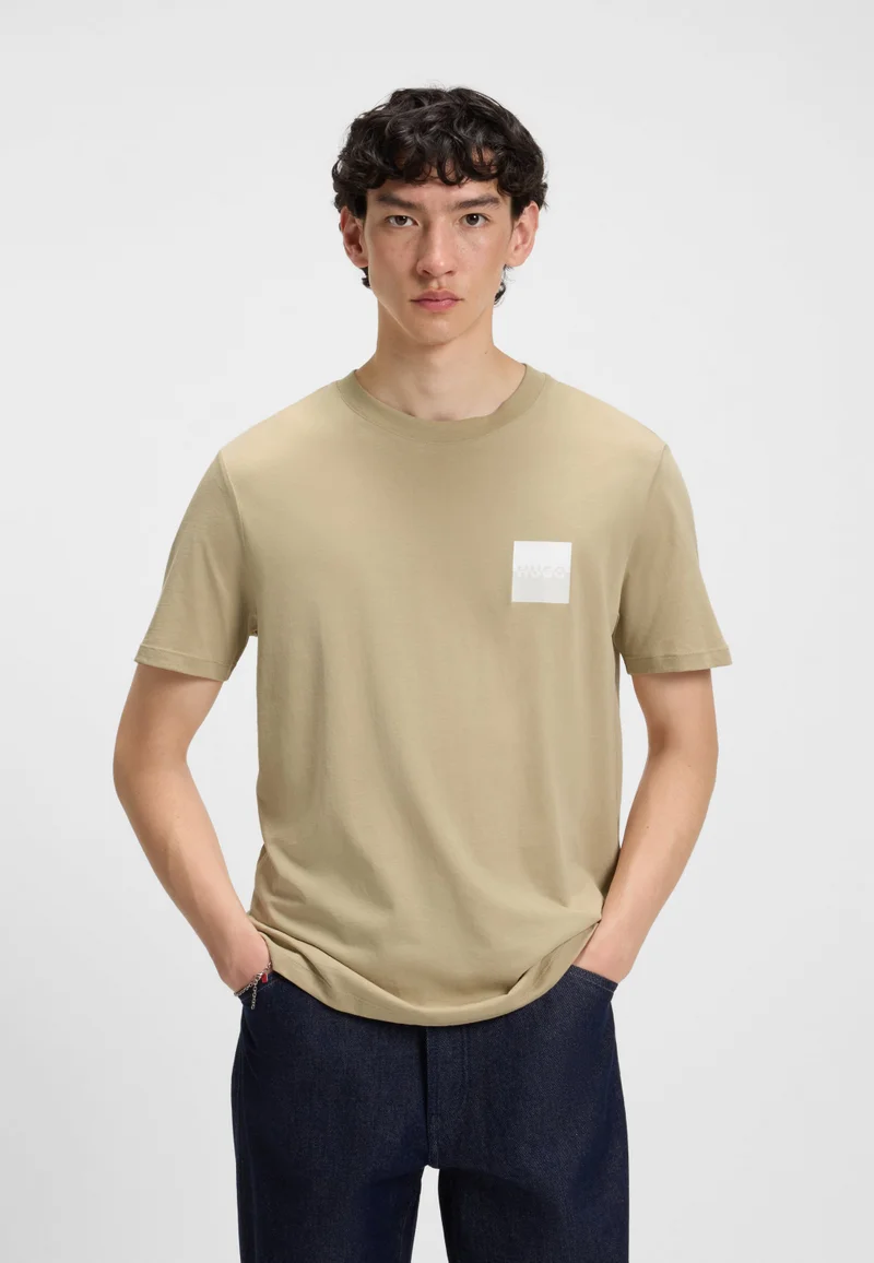 هوجو Cotton-jersey T-shirt with split-logo print