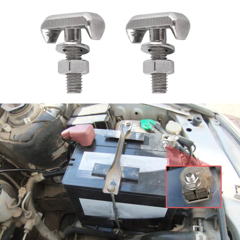 HEVLE 2PCS Battery Terminal Bolt Battery Terminal Nuts 19116852 64740 Battery Cable Tensioner Bolt Screw Car Accessories Battery Terminal TBolt Kit Compatible with Chevy GMC 325XI Saturn 2PCS