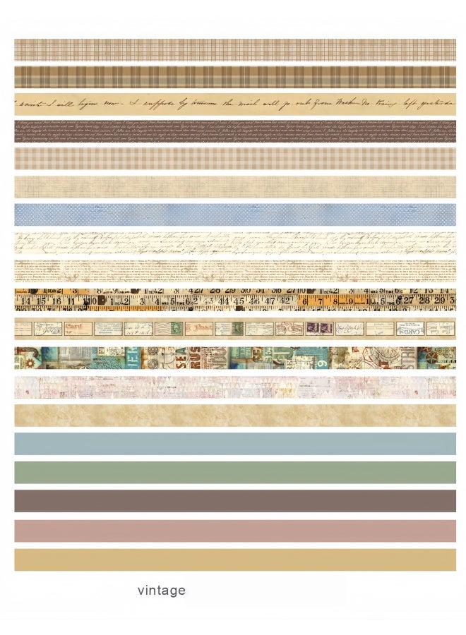 20 Rolls Combination Package Journal Thin Tape Retro Washi Tape Ancient Style Diary Tape Creative Decoration DIY Student - Image 2
