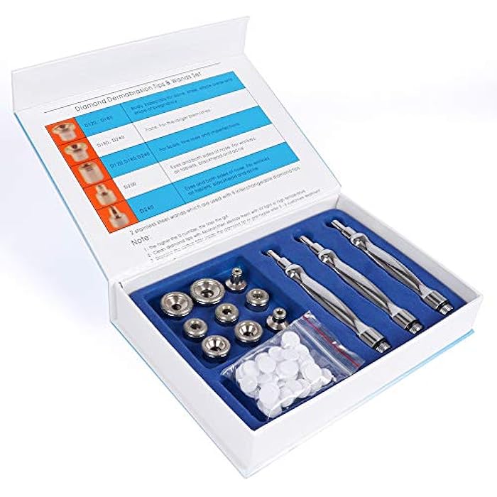 LIARTY Diamond Dermabrasion Accessories 9 Tips 3 Wands Microdermabrasion Machine Replacements Dermabrasion Tool Professional or Home Use - Image 2