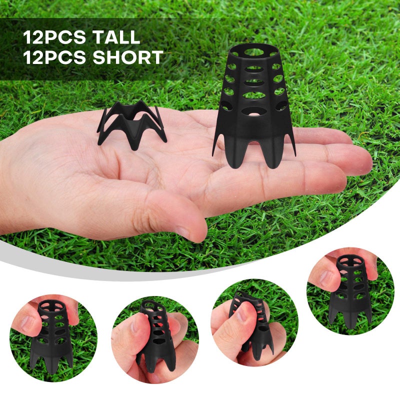 Rolitwils Golf Simulator tees, 24Pcs Plastic Golf Mat Tees for Home, Outdoor or Indoor Golf Tees for Training, Practice Golf tees for Winter Turf and Driving Range, Pack of 12 Tall & 12 Small - Image 2
