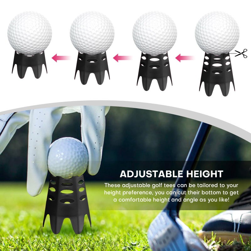 Rolitwils Golf Simulator tees, 24Pcs Plastic Golf Mat Tees for Home, Outdoor or Indoor Golf Tees for Training, Practice Golf tees for Winter Turf and Driving Range, Pack of 12 Tall & 12 Small - Image 3