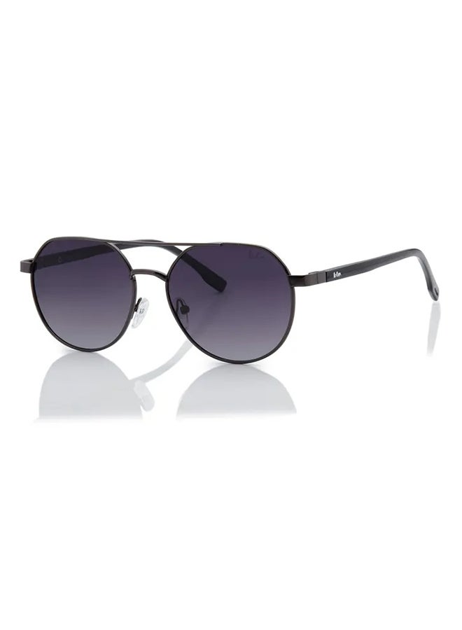 Lee Cooper Unisex Polarized Sunglasses Gun Frame Gradient Grey Mirror Lens 56mm  - LC1206C02 - Image 2