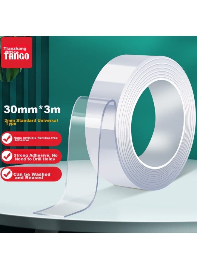 تانجو Tango Nano Tape، عرض 30 مم * طول 3 م * سمك 2 مم * 1 لفة، شريط لاصق مزدوج الجانب قوي غير مرئي، للسيارة، المنزل، الاستخدام الصناعي والمؤسسي، شريط سحري شفاف - Image 1