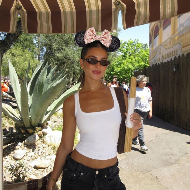 DRESHOW Mouse Ears Bow Headbands Glitter Party Decoration Cosplay Costume for Women - Image 3