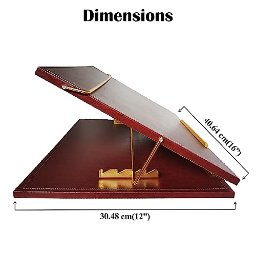 VeleSolv Leatherette Desk Organizer, 12 * 16inch Leatherette Table top for Laptop/Sketching/Writing Desktop Table - (Brown) - Image 3