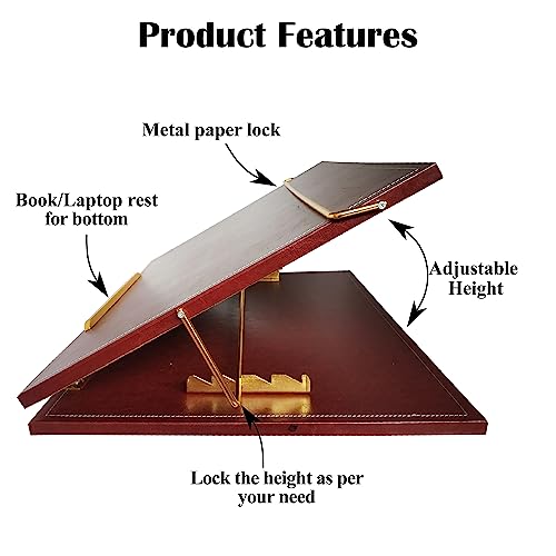 VeleSolv Leatherette Desk Organizer, 12 * 16inch Leatherette Table top for Laptop/Sketching/Writing Desktop Table - (Brown) - Image 5