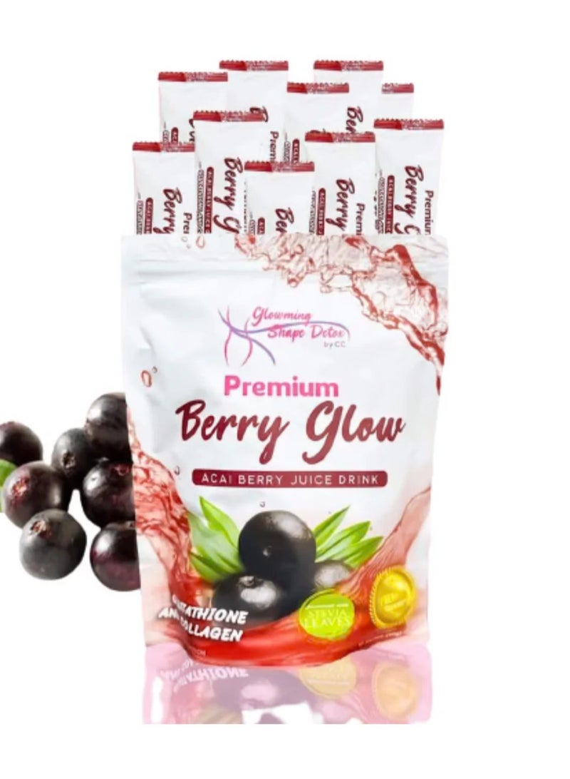 Berrylook Premium Berry Glow – Acai Berry Juice Drink with Glutathione & Collagen (10 Sachets) – Sweetened with Stevia for Skin & Wellness - Image 1