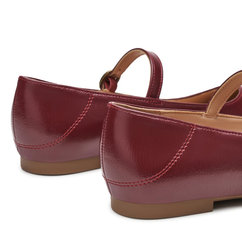 Trary Mary Jane Shoes Women, Ballet Flats Shoes for Women,Women's Flats, Mary Jane Flats, Ankle Strap Flats Shoes Women Dressy Comfortable, Women Flats Dress Shoes Burgundy Size 9.5 - Image 4