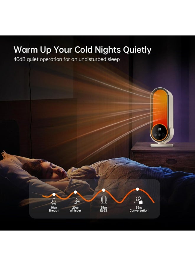 Joyelink Space Heater,Fan Heater with Adjustable Thermostat,1200W PTC Rapid Heating Ceramic Technology with Remote,Intelligent Timing, Ideal for Home and Office Use - Image 4