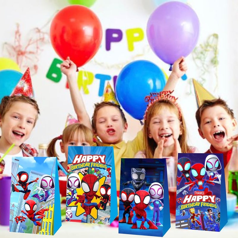 BNFUO 12pcs Spider and Friends Birthday Party Gift Bags Goodie Bags,Spider and Friends Party Supplies for Kids Birthday Decorations - Image 5