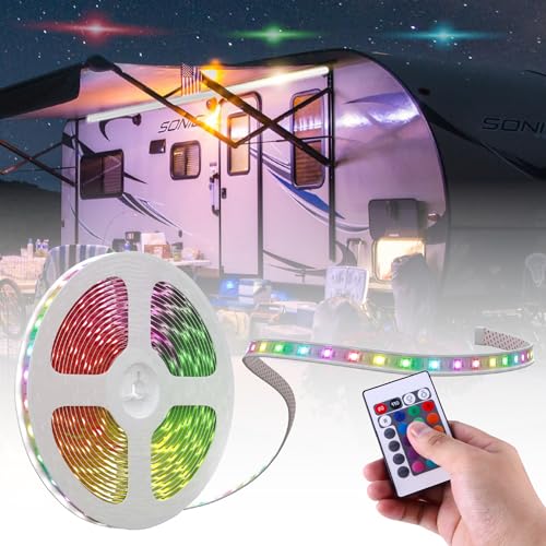LATCH.IT 12V RV Awning Lights | 20-Foot V2.1 RV Awning LED Light Strip DIY-Kit | RGB RV LED Lights Exterior IP68 Water-Resistant | The Original & Most-Complete Camper Awning Lights in The Market - Image 1