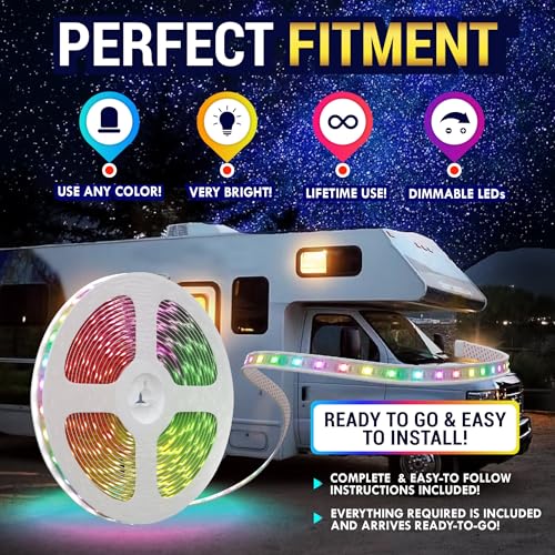 LATCH.IT 12V RV Awning Lights | 20-Foot V2.1 RV Awning LED Light Strip DIY-Kit | RGB RV LED Lights Exterior IP68 Water-Resistant | The Original & Most-Complete Camper Awning Lights in The Market - Image 4