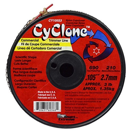 Cyclone Desert Extrusion Cyclone CY105S3 .105" x690' Commercial Line Red - Made in The USA - Image 2