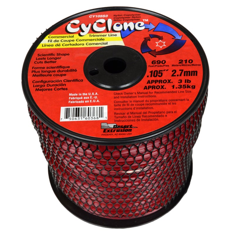 Cyclone Desert Extrusion Cyclone CY105S3 .105" x690' Commercial Line Red - Made in The USA - Image 4