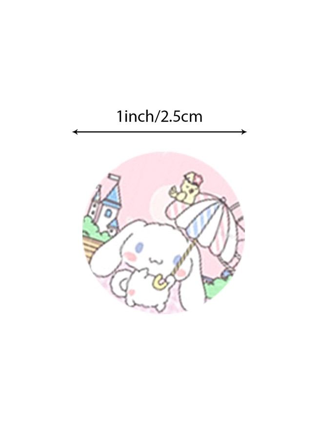 500 PCS Cinnamoroll Dog Decoration Cartoon Stickers, Diameter 1 Inch Round Self Adhesive Label DIY Manual Envelope Seal Stickers Roll for Cards Gift Envelopes Boxes (Blue+White)