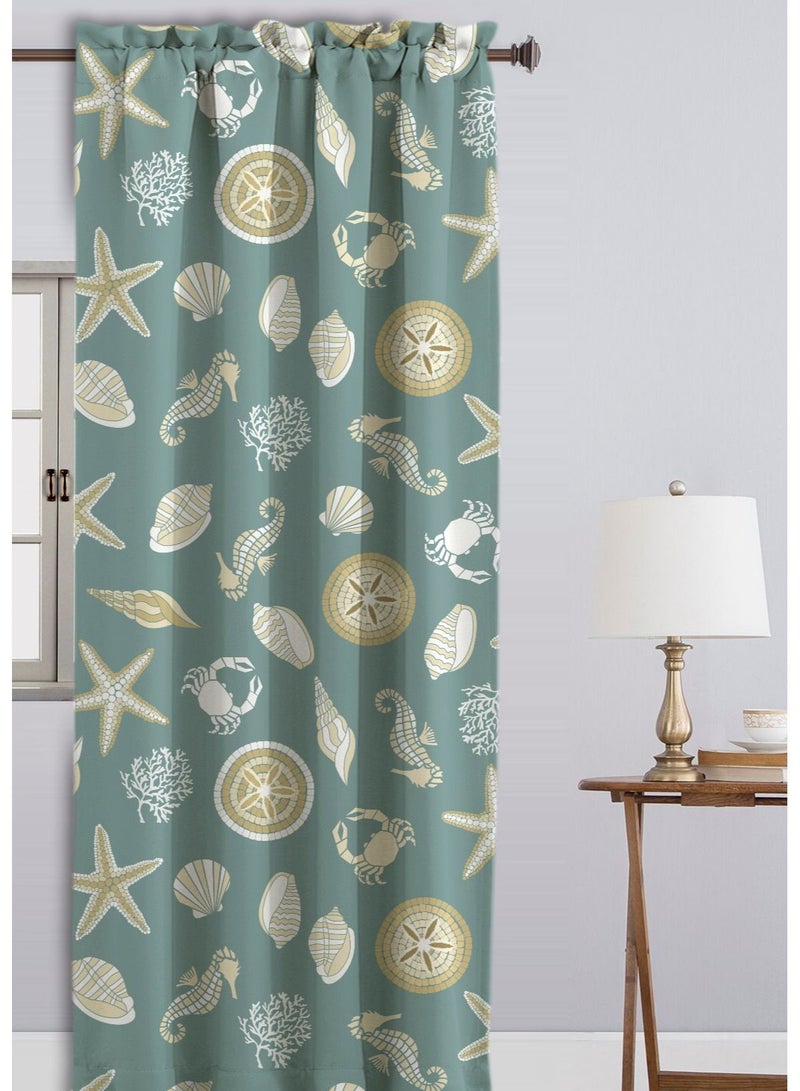 CURTAINS & RODS 1panel 150cmX260cm curtain printed on velvet mixed with linen. - Image 2