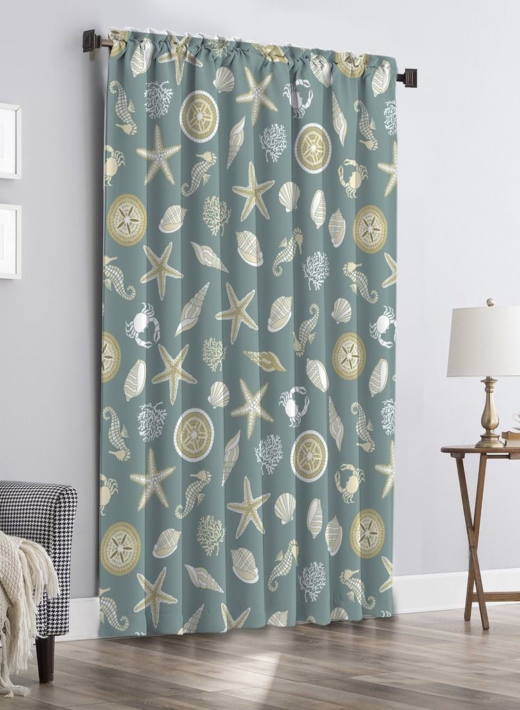 CURTAINS & RODS 1panel 150cmX260cm curtain printed on velvet mixed with linen. - Image 1