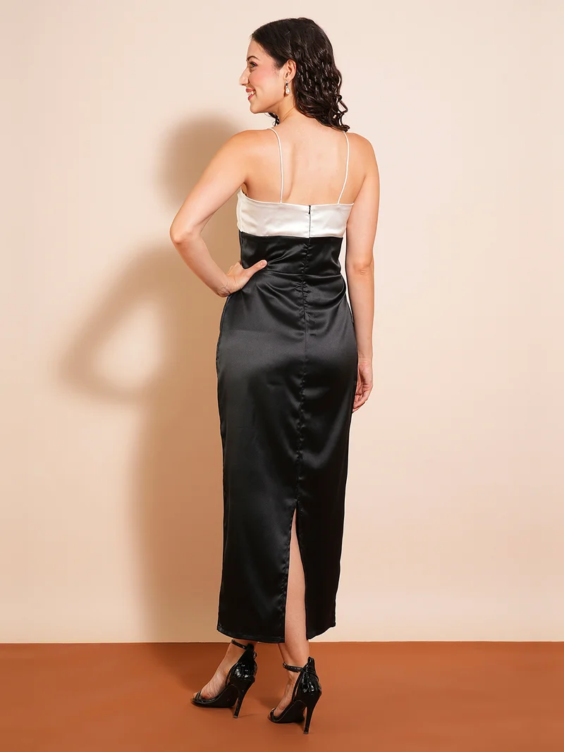 جلو باص Women Colourblocked Bodycon Maxi Dress