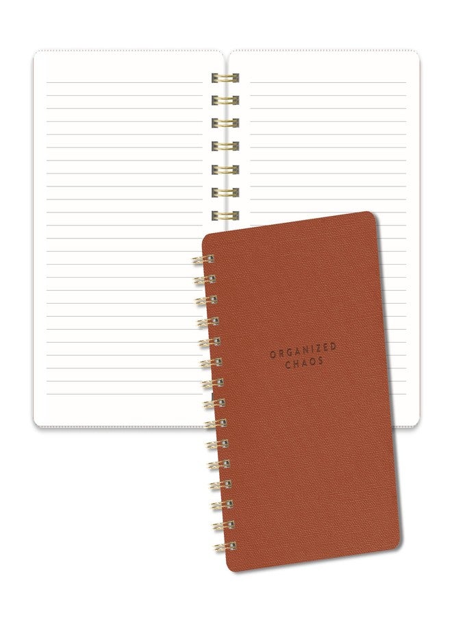 Studio Oh! Organized Chaos (Cinnamon Brown) Agatha Notebook - Journaling Notebooks for Home Use & Work - 208 Lined Pages Notebook for Daily Planner - Spiral Notebooks for Work with Wire-O Binding - Image 1