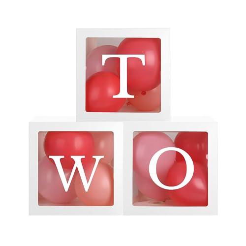 Festi Duck 'TWO' Balloon Box Set - Stylish Lettered Decor for second Birthday & Aniversary Celebration (TWO Birthday Balloon Box) 7 pcs set– 2nd Birthday & second Anniversary - Image 4
