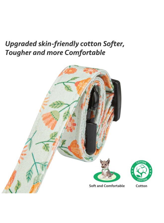 FYEQYAOU Cotton Handmade Dog Collar Cute and Distinctive Patterns Green Sunflower with Pendant Cute Dog Collars for Small Medium Large Dogs Girl Dogs Boy Dogs M - Image 4