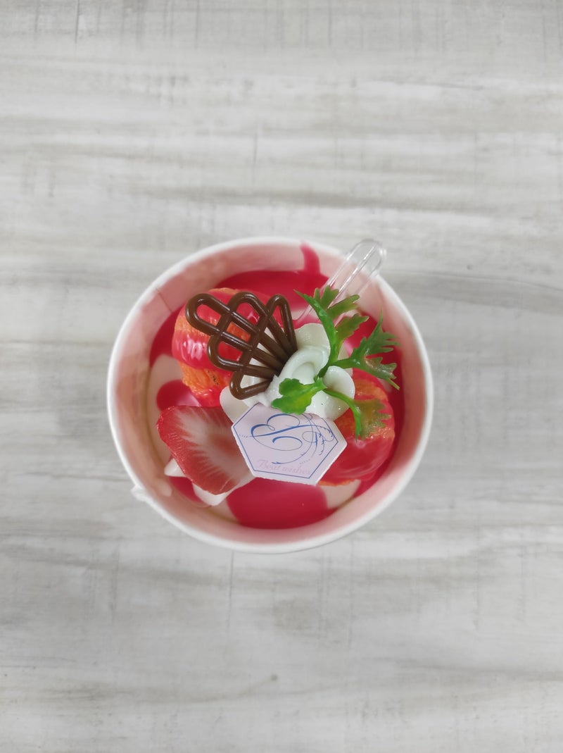 Real 3D Resin House Accessories Food Freeze Magnets Sticker Refrigerator Magnet Sticker Fake Ice Cream Cups Fridge, Kitchen Decor Cute Magnet Shapes Decorative (1, Strawberry Ice Cream) - Image 2