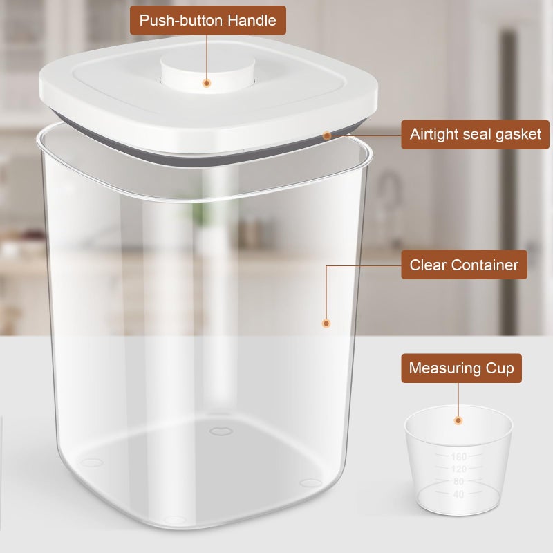 TBMAXS Airtight Rice Container 20 Lbs, Clear PET Plastic Food Storage Container Bin For Flour Sugar, Dry Food Holder with Easy Locking Lid for Kitchen Pantry Organization and Storage - Image 5
