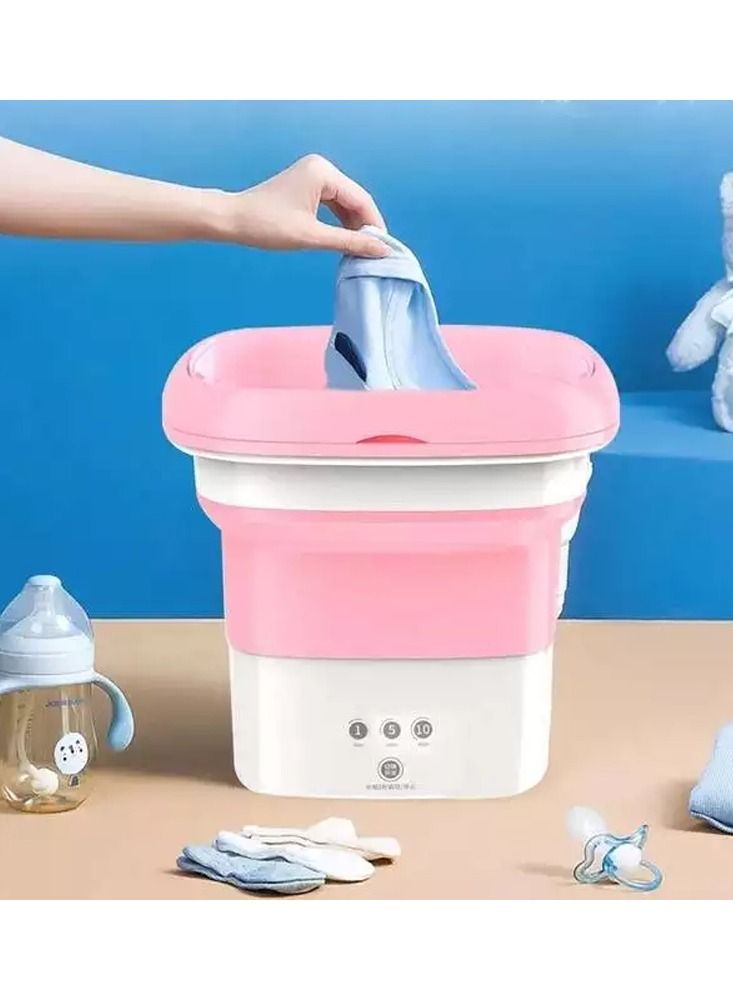 DubaiGallery Washing Machine Small Household Folding Portable Automatic Forward and Reverse Pulsator Elution Dual Purpose Imitation Hand Wash with Drain Hole Fruit Washing Machine - Image 2
