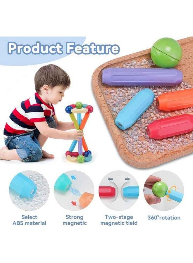 Brand Conquer Magnetic Sticks Building Blocks for Kids Toys for Girls | Magnetic Toys for Boys Age 3+Year 4 5 6 7 8 10 12 14 Old Educational Stem Learning Magnet Stick with Balls Game (84 Pcs) - Image 3