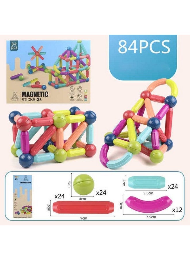 Brand Conquer Magnetic Sticks Building Blocks for Kids Toys for Girls | Magnetic Toys for Boys Age 3+Year 4 5 6 7 8 10 12 14 Old Educational Stem Learning Magnet Stick with Balls Game (84 Pcs) - Image 5