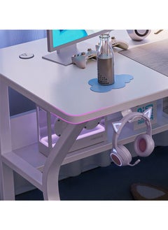 NKX Computer Desk,for Home Office,Sturdy Writing Workstation,Gaming Desk100X75X60 Cm White  - Image 3