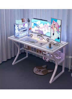 NKX Computer Desk,for Home Office,Sturdy Writing Workstation,Gaming Desk100X75X60 Cm White  - Image 1