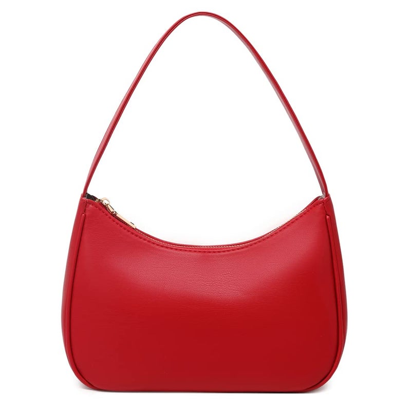 CYHTWSDJ Shoulder Bags for Women, Cute Hobo Tote Handbag Mini Clutch Purse with Zipper Closure (Red) - Image 1