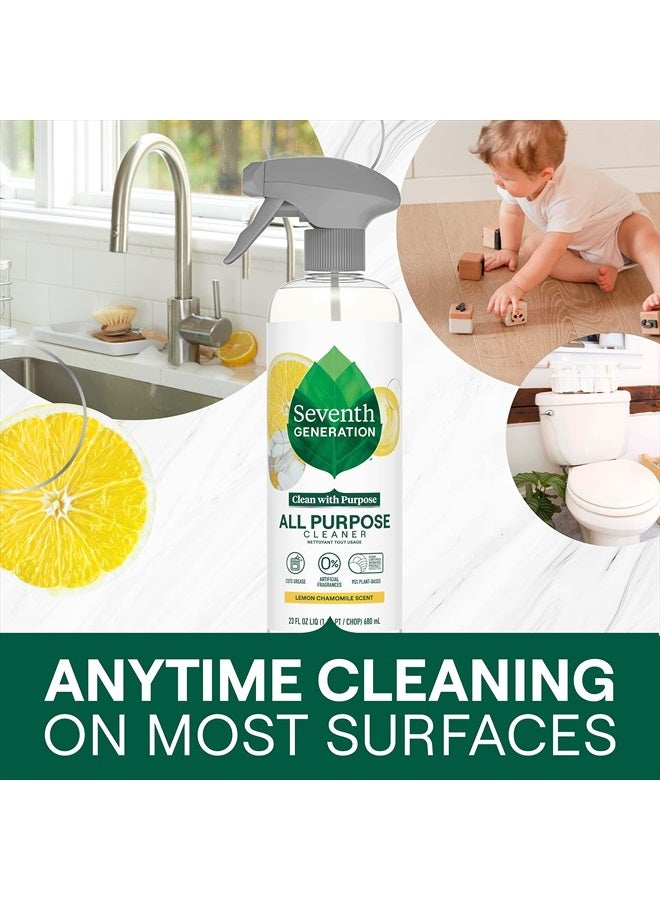 Seventh Generation All Purpose Cleaning Spray Surface Cleaner Lemon Chamomile scent Cuts Grease 23 oz, Pack of 4 - Image 2