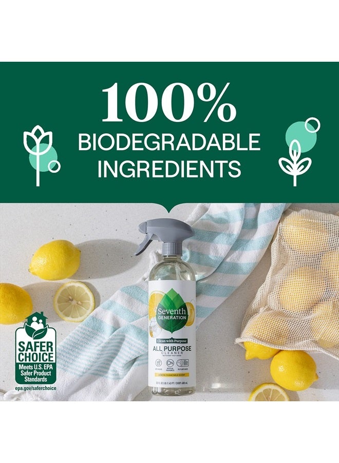 Seventh Generation All Purpose Cleaning Spray Surface Cleaner Lemon Chamomile scent Cuts Grease 23 oz, Pack of 4 - Image 5